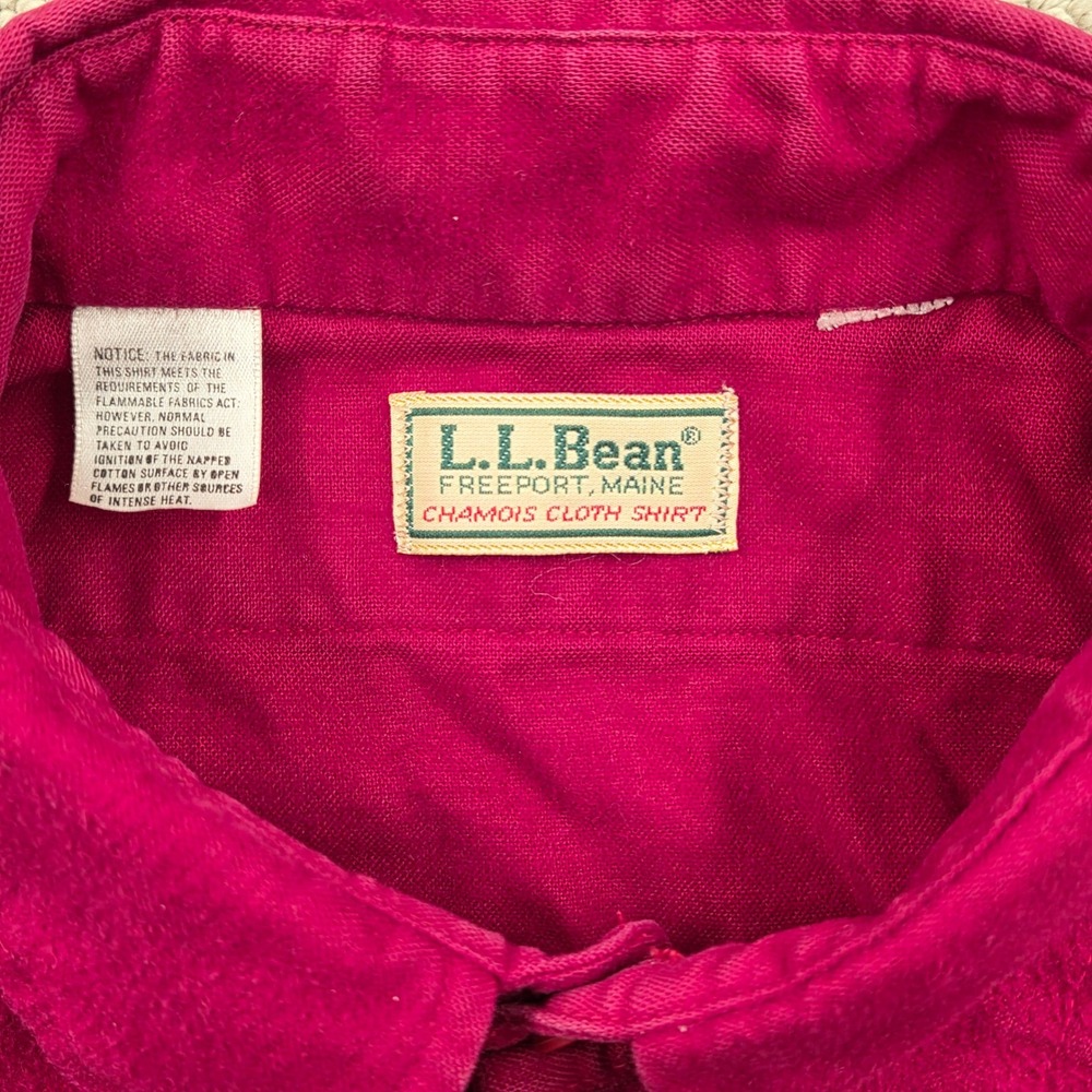 Vintage LL Bean‎ Chamois Cloth Heavyweight Shirt Button Up Red Mens Large - Picture 4 of 6